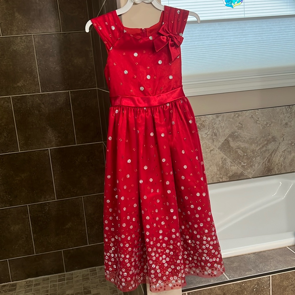 Rare Too Sparkling Red Dress. Size 6x